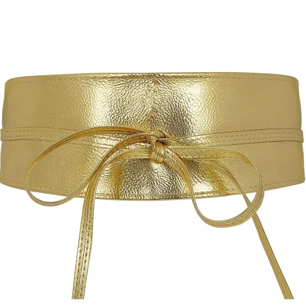 Passion Vacation Women Style Waist Belt Faux Leather Wide Wrap Around Bowknot
